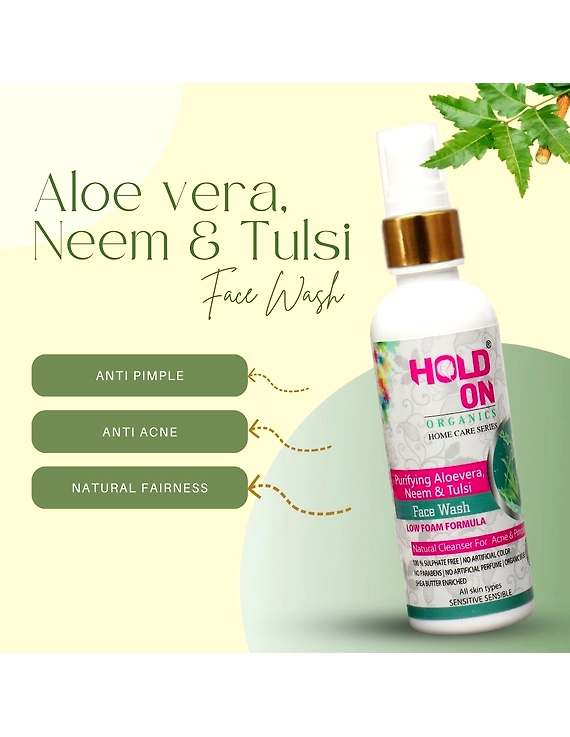 Organic Aloe Vera, Neem &amp; Tulsi Face Wash 100 ml-1