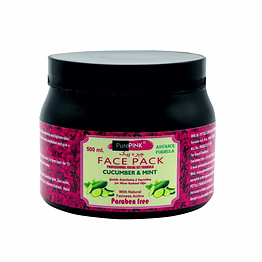 purepink face pack cucumber and mint 500 ml