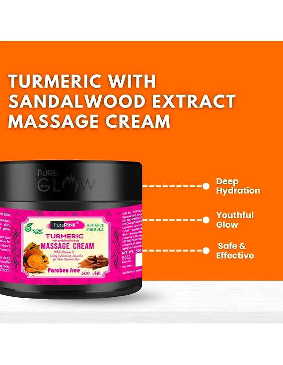 Turmeric With Sandalwood Extract Massage Cream 500 ml-1