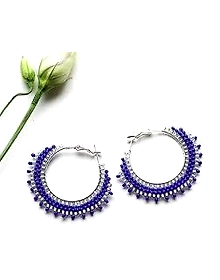 Inaya Round Blue Beads Earrings