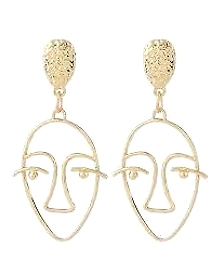 Inaya Face Hanging Golden Earrings