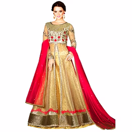 stylee lifestyle off white net embroidered dress material