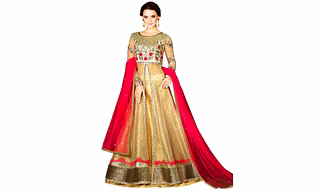Stylee Lifestyle Off White Net Embroidered Dress Material