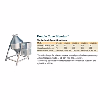 ss double cone blender