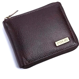 Prajo Men Brown Genuine Leather Wallet (7 Card Slots)