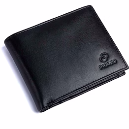 prajo men black genuine leather wallet (7 card slots)