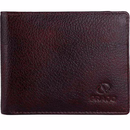 prajo men brown genuine leather wallet (5 card slots)