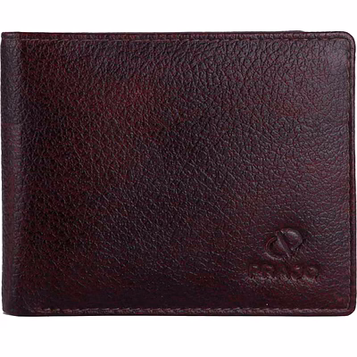 prajo men brown genuine leather wallet (5 card slots)