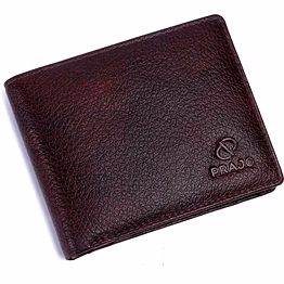 prajo men brown genuine leather wallet (7 card slots)