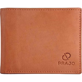 prajo men tan genuine leather wallet (3 card slots)