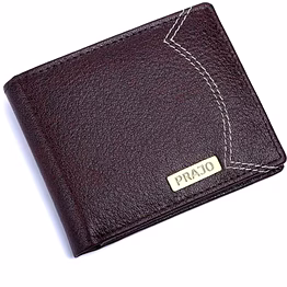 prajo men brown genuine leather wallet (7 card slots)