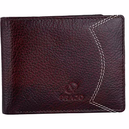 prajo men brown genuine leather wallet (7 card slots)