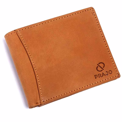 prajo men tan genuine leather wallet (9 card slots)