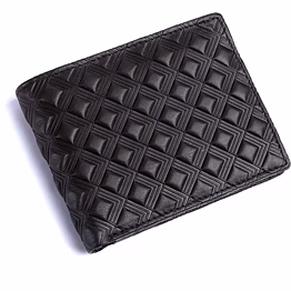 prajo men black genuine leather wallet (3 card slots)