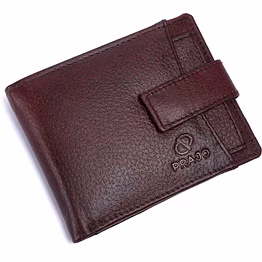 prajo men brown genuine leather wallet (6 card slots)