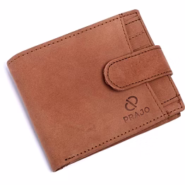 prajo men tan genuine leather wallet (6 card slots)