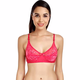 prajo women t-shirt non padded power net bra (pink)