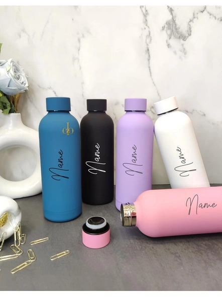 Personalised 500ml Stainless Steel Bottle, Girls Water Bottle, Father's Day  Gifts for Him, Name and Initial Monogram, Mothers Day Gift 