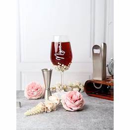 embellished wine glass