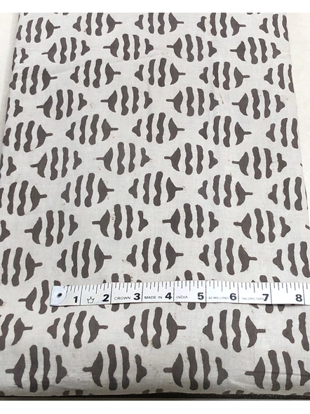 Grey Small Butta Dhabu Cotton Print-Grey-1