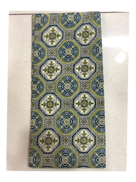 Dark Green &amp; Navy Blue Floral Pattern Cotton Print-Fab-29