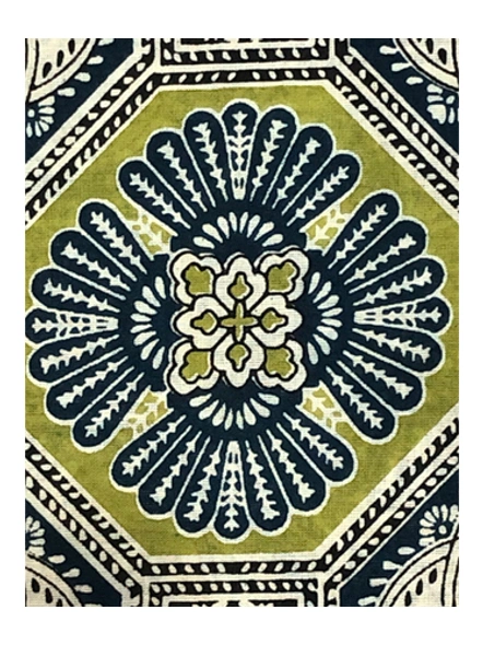 Dark Green &amp; Navy Blue Floral Pattern Cotton Print-2