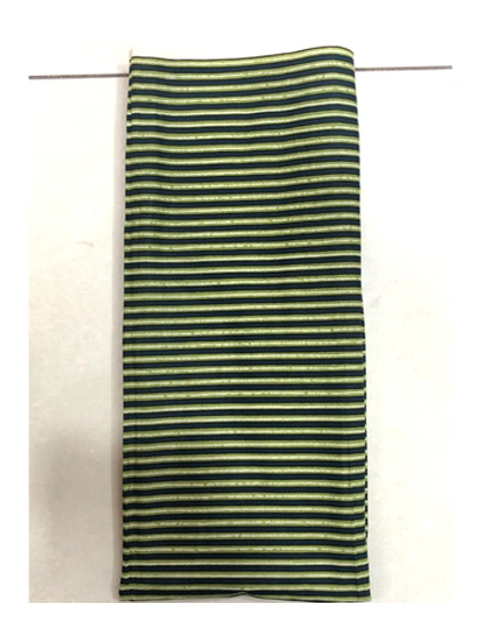 Dark Green &amp; Navy Blue Stripes Pattern Cotton Print-Fab-30