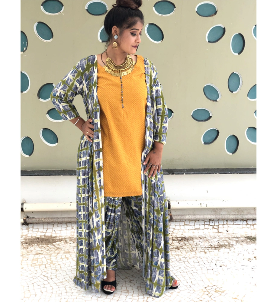 Dhoti kurti with on sale shrug