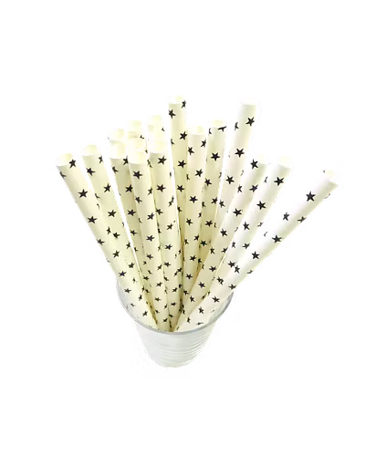 Biodegradable Paper Straws (10mm, Imported, Pack of 50 pieces)-VSPSI10BLS