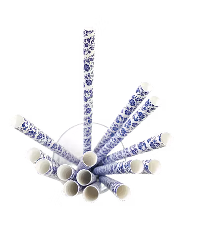 Biodegradable Paper Straws (10mm, Imported, Pack of 50 pieces)-Floral Print-1