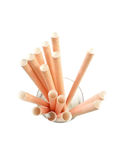 Biodegradable Paper Straws (10mm, Imported, Pack of 50 pieces)-Pink Vortex-1