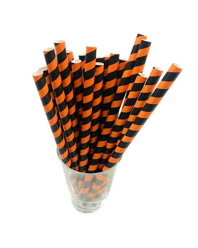 Biodegradable Paper Straws (10mm, Imported, Pack of 50 pieces)-VSPSI10BOS