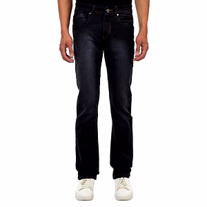 Pitchers Men's Black Over died Knitted Cotton Lycra( Stretchable) PJ016 denim Jeans Pant