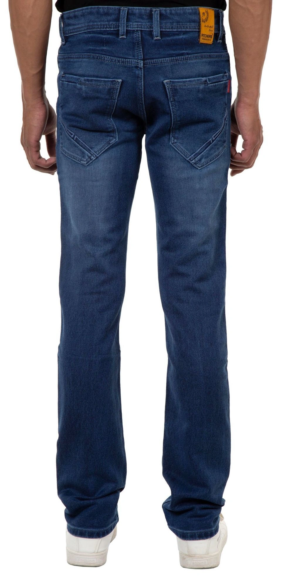 Pitchers Men's Blue Coloure with Whisher knitted Cotton Lycra(Stretchable)PJ221denim Jeans Pant-34-1