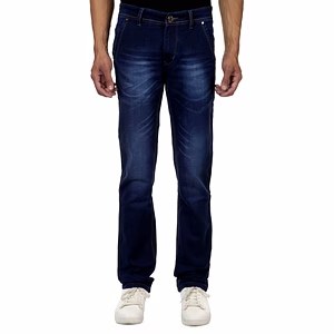 Pitchers Men's Indigo Blue Hard Wash Cross Pocket Cotton Lycra(Stretchable)PJ033 denim Jeans Pant