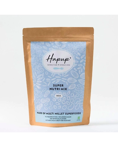 Hapup Super Nutri Mix, Multi Millet, Baby Food for 6 Months + , 500 Gm-SUPN-500gm