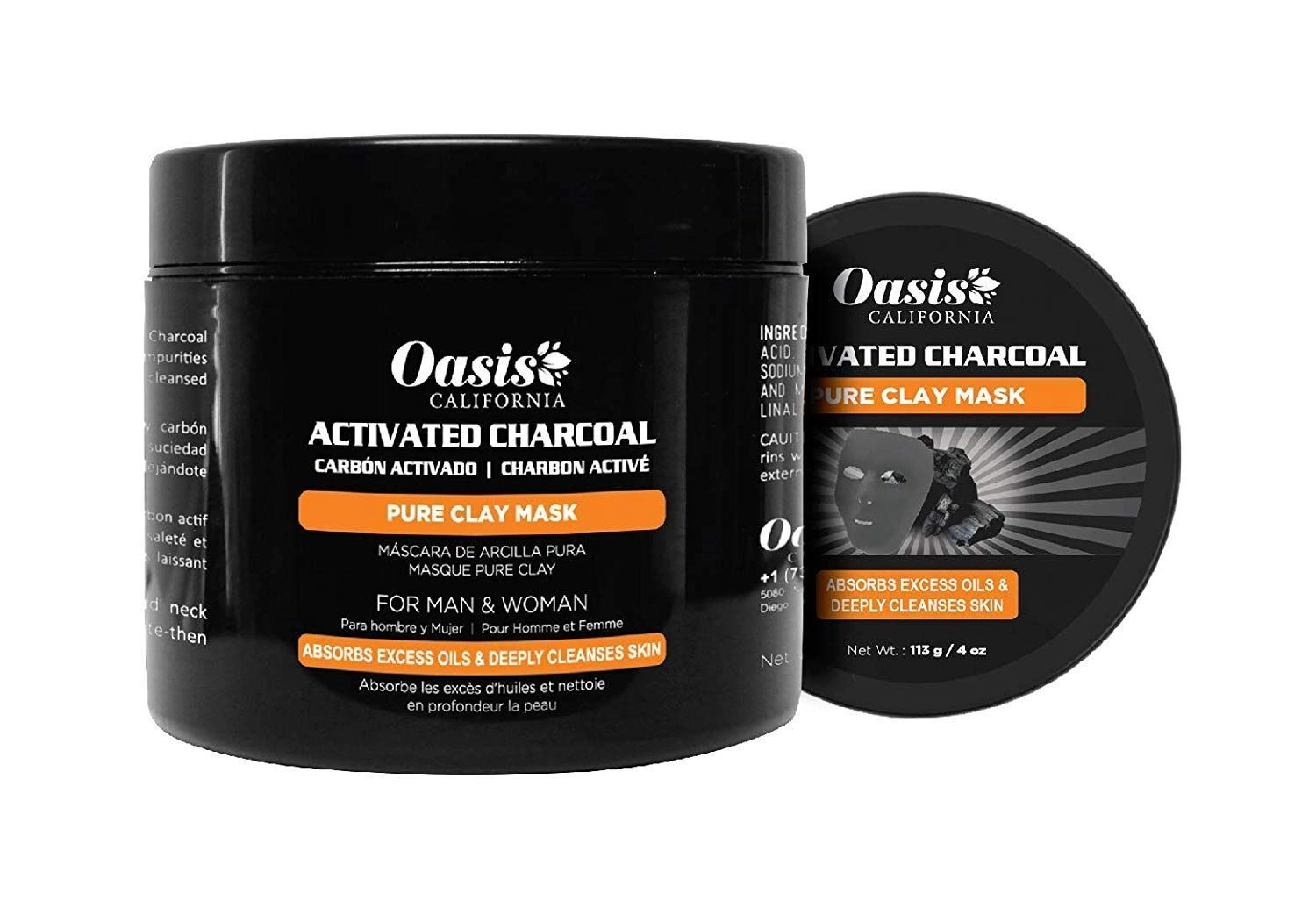 Oasis California Activated Charcoal Pure Clay Mask,113g-25783