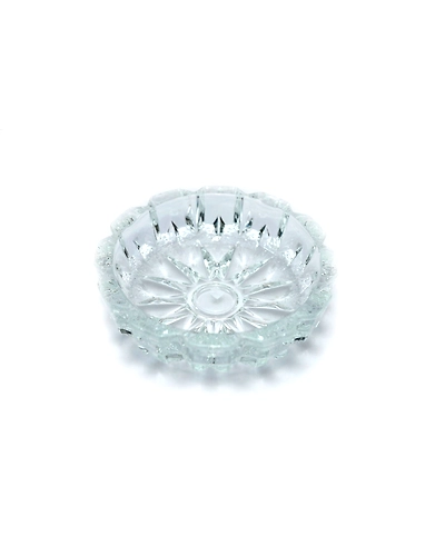 Natural Clear Designer Round Glass Ash Tray Size (17 cm X 17 cm X 3.5 cm)-26676