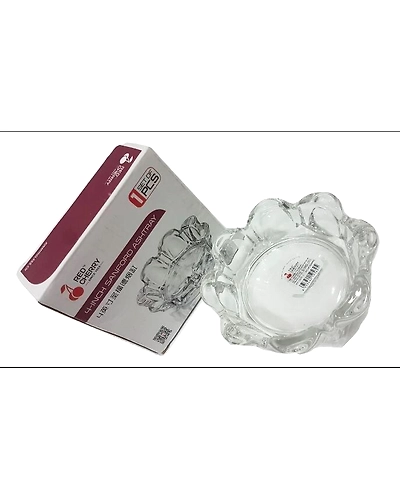 Lotus Look Round Glass Ash Tray Size (11 cm X 11 cm X 3.5 cm)-25753