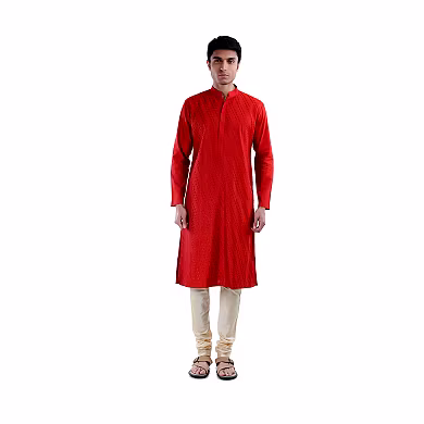 PIN TUCKS KURTA WITH WHITE CHURIDAAR-SP 22 UTSAV MEN 22-S