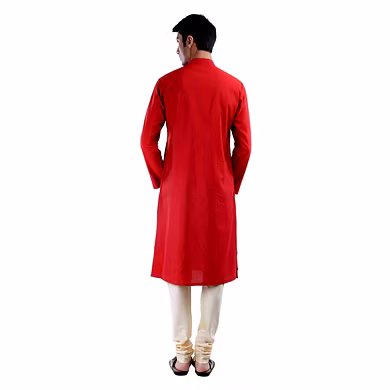 PIN TUCKS KURTA WITH WHITE CHURIDAAR-Large-1