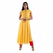 ANKLE LENGTH SIDE DRAPE KURTI  YELLOW-SP 19 UTSAV 01A YELLOW-S-sm