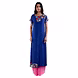 SIDE DRAPE CALF LENGTH KURTI WITH MEGA SLEEVE  BLUE-SP19UTSAV06BLUE-L-sm