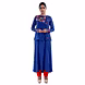 CALF LENGTH KURTA WITH HALF SLEEVE JACKET AND STRAIGHT PANT BLUE-SP19UTSAV09ABLUE-M-sm