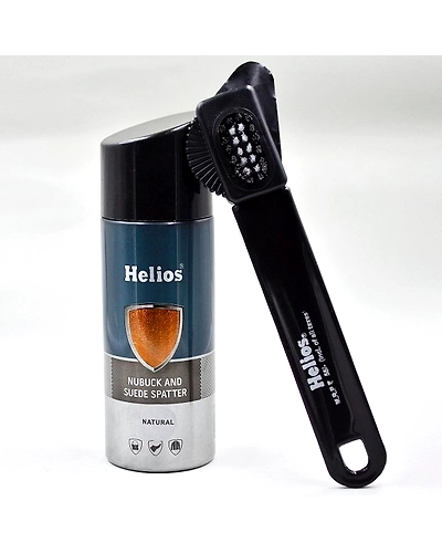 Helios Nubuck and Suede Shoe Care Kit with Cleaning Brush, Multicolour-Rust-1