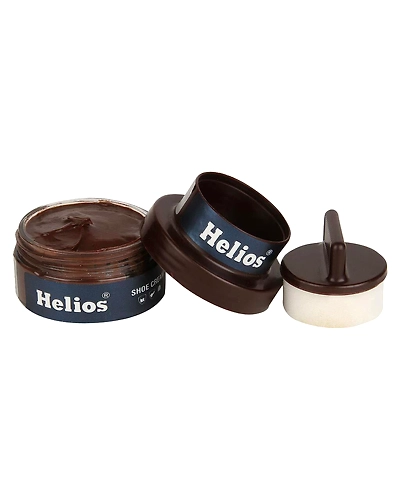 Helios Leather Shoe Cream with Applicator - Brown-1007