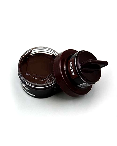 Helios Leather Shoe Cream with Applicator - Brown-Brown-1