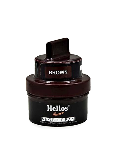 Helios Leather Shoe Cream with Applicator - Brown-Brown-2