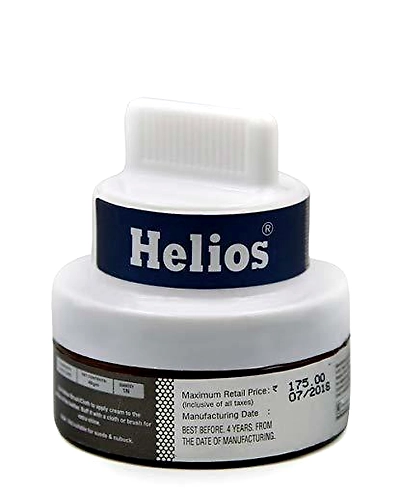 Helios Glass Jar Shoe Cream with Applicator - Tan-2