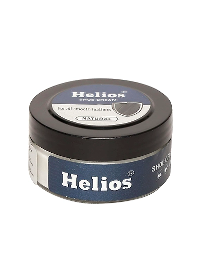 Helios Glass Jar 48g Natural Shoe Cream with Applicator Brush-1